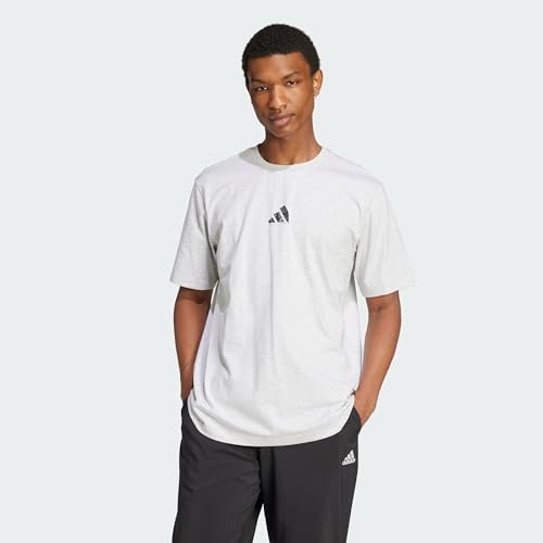 adidas Men's Codes Photoreal Graphic TEE, Light Grey Heather, L