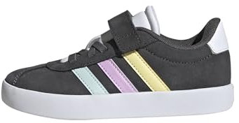 adidas VL Court 3.0 Hook And Loop Shoes Kids, Sneaker Unisex - Bambini e Ragazzi, Grey Six Halo Mint Bliss Lilac, 35 EU