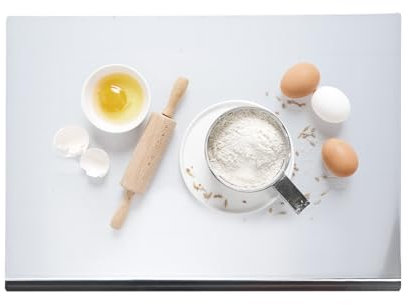 awagas 70x50cm Edelstahlplatte Schneidebrett Großes Edelstahl nudelbrett Rutschfeste Edelstahl Arbeitsplatte Küche mit Anschlagkante zum Kneten von Pizza Brot Kuchen Backbrett für Küche Restaurant