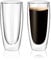 SCJHMY Double Wall Insulated Glasses Mugs (Set of 2),Coffee Mugs,Tea Cups,Drinking Glassware for Cold or Hot Drinks (550ML)