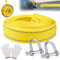 Abschleppseil Auto Tow Rope Kit 4 Meter 5 Tonnen Abschleppseil PKW Notfall-Abschleppgurt mit 2 Verstärkten Haken und 2 Handschuhen für Abschleppen und zur Rettung von Autos