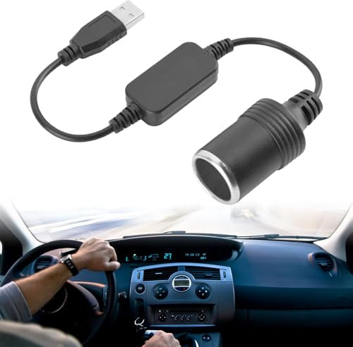 Convertitore Presa Accendisigari per Auto,5V USB Maschio a 12V Accendisigari,Adattatore per Accendisigari Auto,Adattatore per Accendisigari Usb,Connettore Cavo Da 35cm Presa Accendisigari Femmina