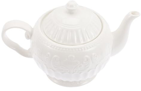 GREENADSCAPE Tetera Decorativa de Cerámica Relieve para Tarde Diseño Elegante Filtro para Oficina y Hogar 1.2