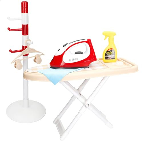ColorBaby 47814 My Home Tabla de Planchar Juguete, 42x17x27 cm, Incluye Plancha eléctrica, Percha, Perchero con colgadores, Spray, Toalla, Juguetes niños 3 años, Juego tareas hogar, Juegos imitación