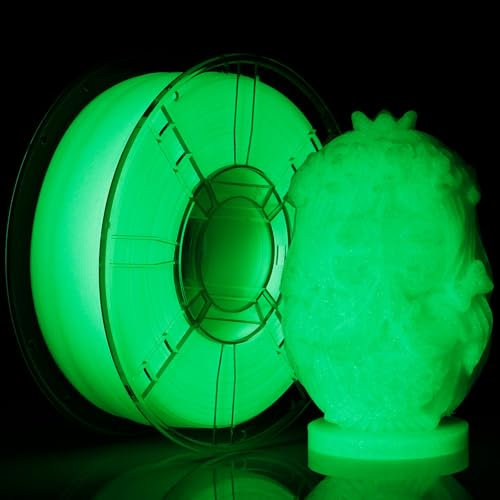 LVVJ3D PLA 3D-Drucker-Filament, Glow-PLA-Filament 1,75 mm, Glow In The Dark Filament Green, Maßgenauigkeit +/- 0,03 mm, leuchtend grünes 3D-Druckmaterial, 1 kg/Spule