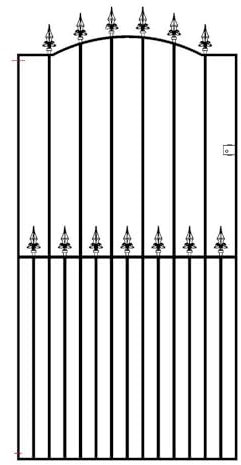 Saxon Spear Top Tall Metal Garden Gate Galvanised Wrought Iron Pedestrian Swing Gates (1067mm GAP X 1976mm High SAZP34)