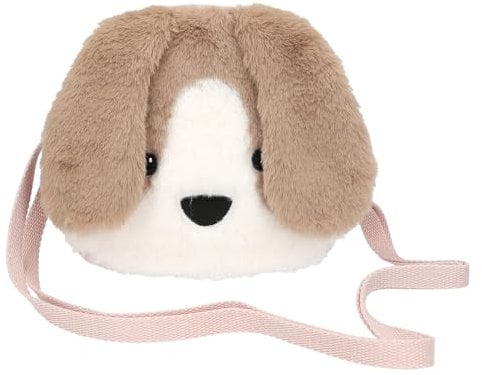 Depesche 13129 Princess Mimi Milo - Mini Umhängetasche in Rosa, mit Hunde Motiv und Blumen Muster, Tasche mit verstellbarem Schultergurt