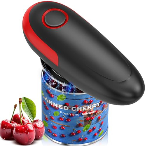 One-Touch Electric Can Opener, Handheld Smooth Edge No Sharp, Portable Automatic Can Opener for Camping, Best Kitchen Gadgets Easy for Arthritis Patients