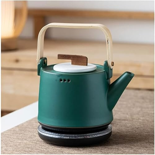 Electric Water Kettle Ceramic Electric Kettle 800ml Fast Boil Water Creative Quiet BoilTraditional For Home Kitchen Tea(Color:Green)
