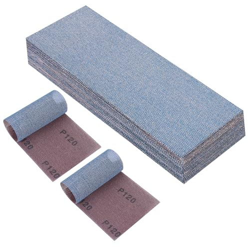 PMIQSA 25er Netz Schleifstreifen 80x230mm Körnung 120 Schleifgitter Klett | für Handschleifer Schwingschleifer und Handschleifblock Profi Keramik Schleifpapier