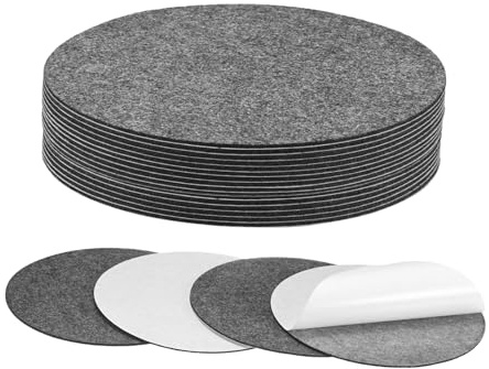 M METERXITY 20er-Pack Lampenfuß Filz 7 Zoll Durchmesser 2mm Dicke Selbstklebende Runde Stoff Filz Pads Für Lampen/Möbel/DIY rutschfeste Faser Rückseite Patches Kreise Mit Klebeschicht [Grau]