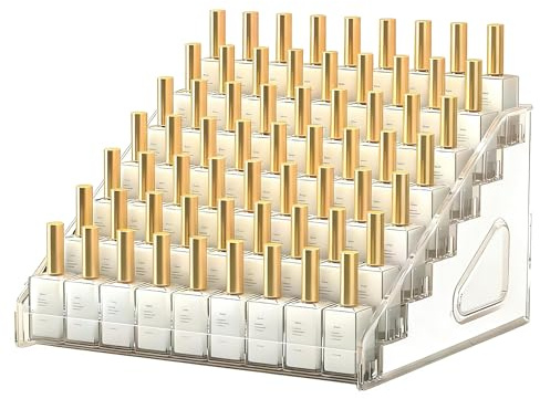YICBOR Acrylic Nail Polish Rack, 7 Layers Clear Nail Polish Organiser Stand for Sunglasses, Makeup, Perfume Storage