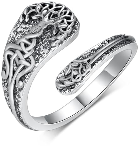 Tree of Life Spoon ring 925 Sterling Silver Spoon Ring Vintage Thumb Ring Jewelry Gifts for Women Men