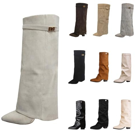 Stivali sopra il ginocchio da donna, stivaletti neri con punta a punta, tacco con plateau, stivali alti al ginocchio, invernali, caldi, alla moda, comodi, eleganti, medievali