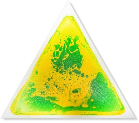 Dreieckige PVC-Flüssig-Spielmatte - Sensorische Bodenfliesen für Krabbelbabys, Taktile & Motorische Entwicklung(Yellow-Green,15 * 13 * 0.24in)