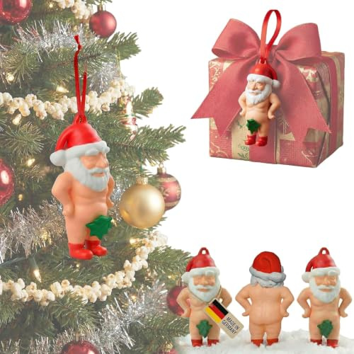 Lustige Weihnachtsmann Anhänger Set – Weihnachtsdeko für Weihnachtsbaum, Christbaumschmuck & Baumschmuck by R-Satz Shop