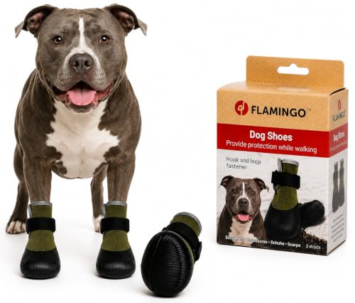 hundeschuhe - Magna - 2 Stück - grün - XXL - 7,7x6,9x14,7 cm - Polyester - weiche Sohle - rutschfest - reflektierend