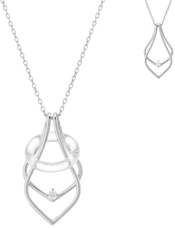 Wailike Ringhalter Halskette Damen - Anhänger für Ehering & Verlobungsring - Kette aus Titanstahl für Krankenschwestern, Ärzte & Sport - Schmuck Geschenkbox - Vintage Tropfen-Design