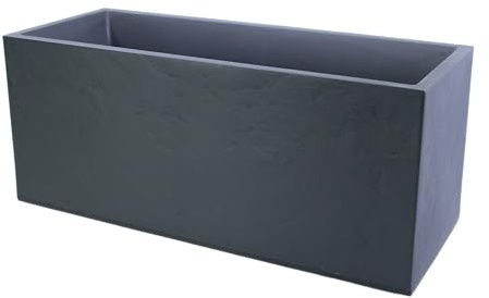 mgc24 Blumenkasten 99,5 x 39,5 x 43,5 cm Steinoptik, anthrazit grau | Rechteckiger Pflanzkübel mit 98 L Volumen für Garten, Terrasse & Balkon | wetterfest, leicht & robust
