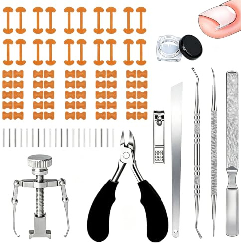 AEMCHDM Juego de Uñas Encarnadas, Inoxidable Corrector Uñas Encarnadas, Tiras Correctoras de Uñas Encarnadas, Elevador de Uñas del Pie - Kit de Herramientas para Uñas Encarnadas de Fácil Uso