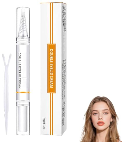 Double Eyelid Styling Cream, Long-Acting Invisible Double Eyelid Shaping Cream, Flüssiges Schlupflider Stripes Unsichtbar with Y-shaped Fork, Langanhaltend Wasserdicht, Natürlicher Effekt