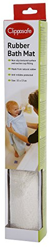 Clippasafe Bath Mat | Non-slip textured rubber mat with suction cup fitting for bath or shower tray use. Anti-mildew treated and machine washable.