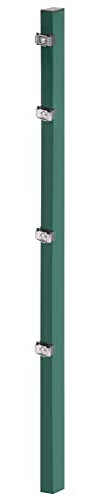 Alberts 677688 Zaunpfosten für Doppelstabmattenzaun | mit Klemmlaschenbefestigung | grün | Länge 2000 mm | Pfosten 60 x 40 mm