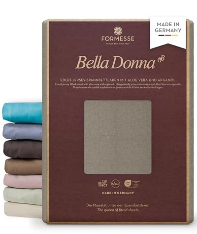 Bella Donna Jersey La Piccola edles Spannbettlaken Topper: kein Pilling | FORMESSE Farbe Platin; 100x190-200cm, bis 12cm; 97% Baumwollzwirn, 3% Elastan; Aloe vera&Arganöl, intensive Farben