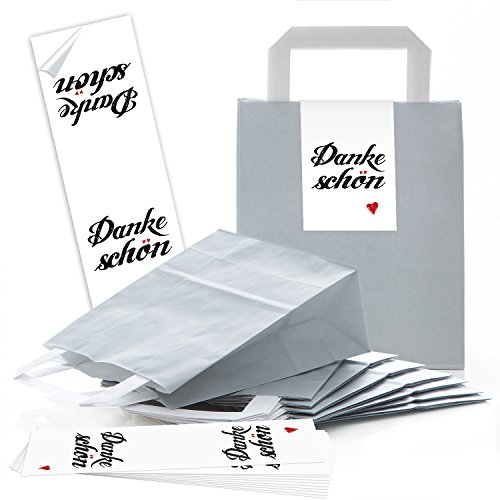 Logbuch-Verlag 25 Danke Verpackung Weihnachten Kunden Mitarbeiter mit Aufkleber grau weiß rot schwarz 18 x 8 x 22 cm