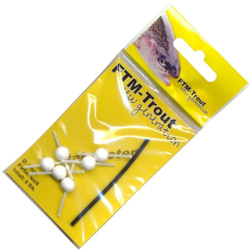 FTM Unisex – Erwachsene 10C6101162C10 8mm-6 Pilotposen zum Forellenangeln, Pilotkugeln zum Sbirolinoangeln, Pilotschwimmer für Forellen, Stabpilot, Farbe:Weiß, Bunt, Normal