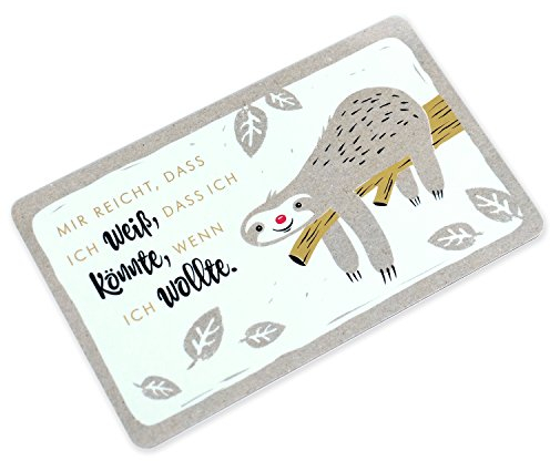 H:) PPY life Schneidebrettchen Motiv Faultier | Brett mit farbigem Druck, Resopal, 14,3 cm x 23,3 cm | Brotzeit, Frühstück, Kochen, Geschenk | 45182