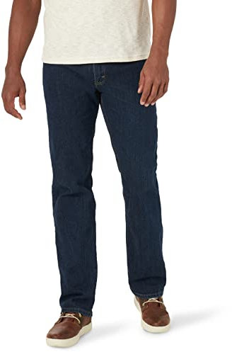 Wrangler Authentics Regular Fit Comfort Flex Waist Jean, Indigo foncé, 46W x 30L Homme