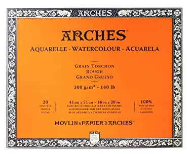 ARCHES 1711610 Watercolour Paper Pad 300 g 41 x 51 cm 20 Sheets