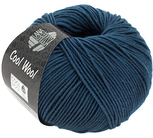 LANA GROSSA Cool Wool Uni | Extrafeine Merinowolle waschmaschinenfest und filzfrei | Handstrickgarn aus 100% Schurwolle (Merino extrafein) | 50g Wolle zum Stricken & Häkeln | 160m Garn FB 2050