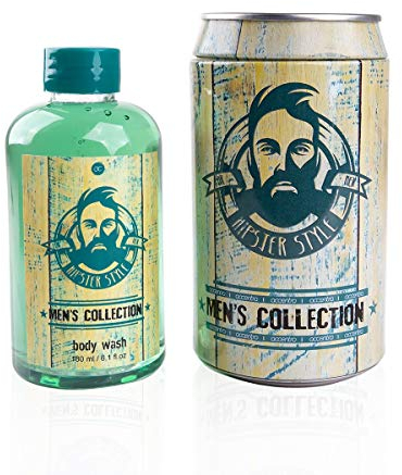 Accentra Geschenkset Hipster Style, Pflege für Männer, Duschgel und Spardose aus Blech in ansprechender Optik