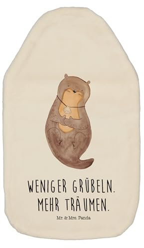 Mr. & Mrs. Panda Wärmflasche Otter Muschel - Geschenk, Wärmekissen, Otterliebe, süß, Kinderwärmflasche, träumen, Kleine Wärmflasche, Körnerkissen,