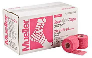 Mueller Tear-Light [Elastisches Sport-Stretchband]: 2 in. x 7-1/2 yds. (Rosa) / 24-Rollen
