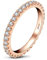 AINUOSHI Verlobungsring Runder Zirkonia 1,4 mm Rose Gold Eternity Band Hochzeit 925 Sterling Silber Ring für Damen Herren