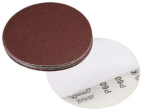 sourcing map 6 PSA Sanding Discs 60 Grit Self Stick Aluminum Oxide Sandpaper for Random Orbital Sander Wood Metal Auto Dry Polishing 10pcs