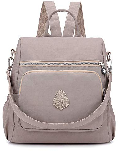 Estwell Rucksack Damen Elegant Schulrucksack Damenrucksack Handtasche Daypack Wasserdicht Nylon Mädchen Schultasche Reiserucksack Anti Diebstahl Rucksäcke, Aprikose