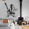 Fototapete RockN Roll Wandtattoo Musik Rock Gitarre Mikrofon Bar Music Room Interior Decor Vinyl Wandaufkleber Wandbild Kunst Cool 57 * 62Com