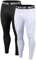 Boyzn 2er Pack Kompressionshose Herren, Sport Leggings Laufhose Lang Unterhose, Atmungsaktiv Tights Baselayer Fitness Leggings Sporthose Trainingshose für Fitness Joggen Basketball Black/White-XL