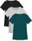 Sosolism Lot de 3 T-Shirts d'allaitement à Manches Courtes pour l'Été Shirts Décontractés pour Femmes Enceintes et Postpartum Noir, Gris Clair, Vert, Grand