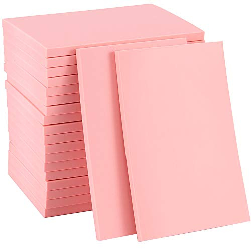 ZOENHOU 20 Stück 10,2 x 15,2 cm rosa Gummi-Schnitzblöcke, weiche Gummi-Bastelarbeiten, Gummi-Stempelblöcke, Linoleumblöcke für Druckherstellung