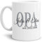Tasse - Opa seit - zum selbst Gestalten mit Kindernamen und Geburtsjahren - Geschenk für den besten Opa - Keramiktasse, Weiß Glanz, 300 ml