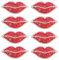 Honbay 10PCS Rhinestones Red Lip Iron On Patches Lip Embroidery Sew On Patches for Jeans Clothes Hat Jacket Fabric Decoration Craft