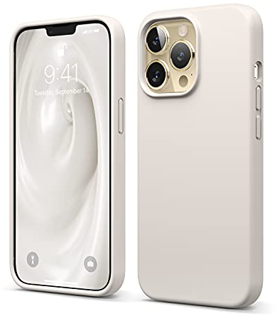 elago Liquid Silicone Case Compatible with iPhone 13 Pro Case (6.1), Premium Silicone, Full Body Protection - 3 Layer Shockproof Phone Cover, Anti-Scratch Soft Microfiber Lining (Stone)