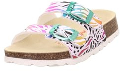 Superfit Mädchen Fussbettpantoffel Pantoffeln, Weiß Mehrfarbig 1090, 26 EU Weit