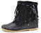 IF Fashion Stivali Stivaletti Indianini Primaverili Estivi da Donna Con Fibbie Borchie Frange LY83 nero N.36