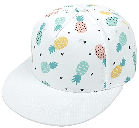 Malaxlx Ananas weiß Baby Baseball Cap Sonnenhut UV Schutz Sommerhut Verstellbar Kleinkinder Snapback Cap Baseballkappe Schirmmütze für 6-24 Monate Mädchen Jungen